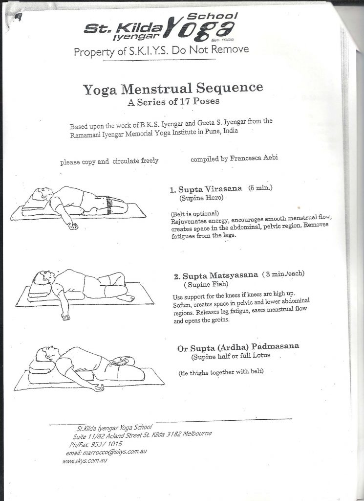 Iyengar Yoga Menstruation Sequence - Yogaha